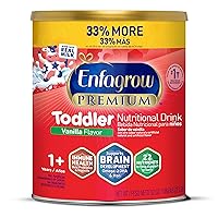 Enfagrow PREMIUM Toddler Nutritional Drink, Natural Vanilla Flavor, Omega-3 DHA for Brain Support, Prebiotics & Vitamins for Immune Health, Powder Can, 32 Oz