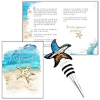 Smiling Wisdom - Starfish Story You Make a Profound Difference Appreciation Greeting Card and Stopper Gift Set - Women (Wine)