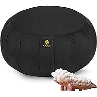 Organic Zafu Meditation Cushion [S/M/L/XL Sizes] - Ultra Comfy Kapok Filling - Designed to Prevent & Relieve Back Pain