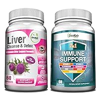 Comprehensive Immune and Liver Health Support Blend - 7-in-1 Immune Support Supplement with Vitamin C, Vitamin D3, Zinc and Liver Cleanse Detox & Repair Formula
