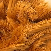 Faux Fur Fabric Ultra Soft Deluxe Plush Shaggy Squares | Craft, Sewing, Props, Costumes, Decoration (Gold Mustard, 8x8 inches)