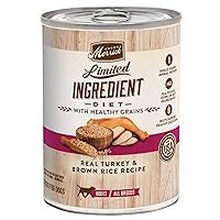 Merrick Limited Ingredient Diet Premium with Healthy Grains Natural Canned Wet Dog Food Turkey and Brown Rice - (Pack of 12) 12.7 oz. Cans