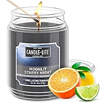 Scented Moonlit Starry Night Fragrance, One 18 oz. Single-Wick Aromatherapy Candle with 110 Hours of Burn Time, Gray (Individual Box)