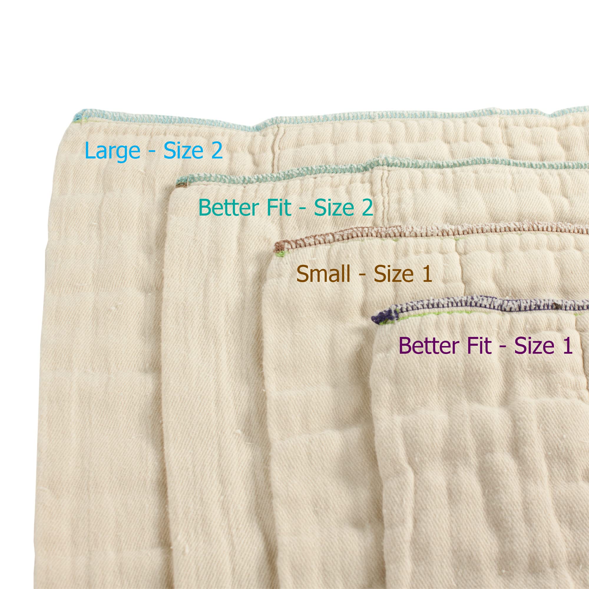 OsoCozy Organic Cotton Prefold Cloth Diapers Traditional Fit Large 4x8x4 Layering (6pk) - Super-Soft, Thick, Absorbent, Durable and Ecologically Friendlier. Unbleached Natural Color, Fits 15-30 Lbs.
