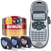 DYMO Label Maker with 3 Bonus Labeling Tapes | LetraTag 100H Handheld Label Maker & LT Label Tapes, Easy-to-Use, Great for Home & Office Organization