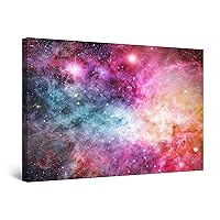 Startonight Canvas Wall Art - Pink Nebula Galaxy Abstract Fantasy, Cosmos Universe Stars Picture for Bedroom Artwork Framed 24 x 36 Inches