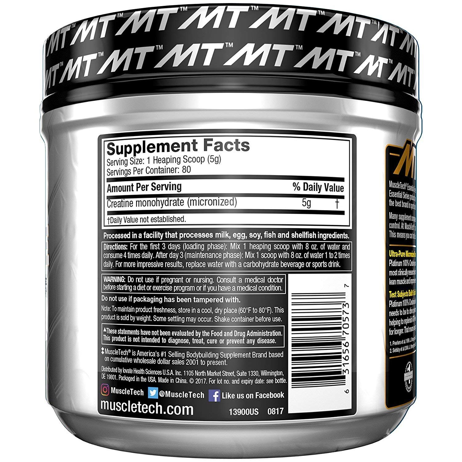 MuscleTech Creatine Monohydrate Powder Platinum Pure Micronized Muscle Recovery + Builder & Platinum Multivitamin for Immune Support 18 Vitamins & Minerals