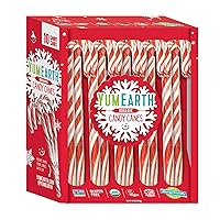 YumEarth Organic Candy Canes - Individually Wrapped Full Size Peppermint Candy Canes - Allergy Friendly, Non GMO, Gluten Free, Vegan - 10 Count (Pack of 1)