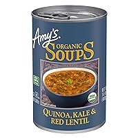 Amy's Soup, Vegan Quinoa, Kale and Red Lentil Soup, Gluten Free, Made With Organic Vegetables and Lentils, Canned Soup, 14.4 Oz