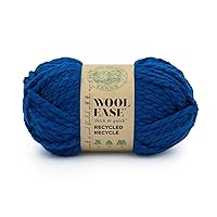 Lion Brand Yarn Wool-Ease T&Q Recycled, Bulky Yarn for Crochet, Royal Blue, 1 Pack