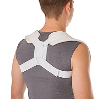 BraceAbility Clavicle Support Brace - Figure 8 Upper Back Brace Posture Corrector for Women and Men, Shoulder Straightener, Kyphosis Relief, Sling for Injuries and Fractures (Medium)