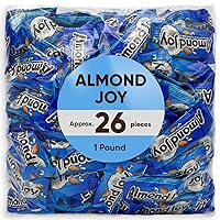 Almond Joy Milk Chocolate Coconut & Almond - 1 Pound Approx 26 Snack Bar - Gluten Free Snacks, Individually Wrapped Bulk Candy, Chocolate Candy, Ideal Christmas Candy - Coconut Almond, Coconut Chocolate