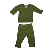 KicKee Pants Long Sleeved Pajama Set, Moss, Newborn