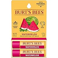 Burt's Bees Lip Balm Easter Basket Stuffers - Watermelon, Lip Moisturizer With Responsibly Sourced Beeswax, Tint-Free, Natural Conditioning Lip Treatment, 2 Tubes, 0.15 oz.