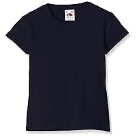 Fruit of the Loom Big Girls Childrens Valueweight Short Sleeve T-Shirt (7-8) (Deep Navy)