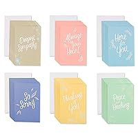 American Greetings Sympathy Cards Assortment, Hand-Lettered (48-Count)
