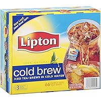 Lipton, Black Tea, Cold Brew, Family Size Tea Bags, 22-Count Boxes (Pack of 3)