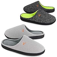 VONMAY Couple Matching Slippers Women & Men's Slip On Warm House Shoes Two-Tone Memory Foam Lightweight Non-Slip Indoor Outdoor