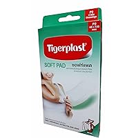 2 Packs of Tigerplast Soft Pad, Adhesive Gauze Pad, Breathable, Absorbent Pad, Non-Stick Pad, 60 mm. x 100 mm. (4 dressings/Pack)