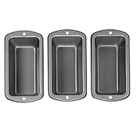 Wilton Recipe Right Non-Stick Mini Loaf Pan Set, Small Loaf Pans for Baking, 3-Piece Cookware Set, 5.75 x 3 in., Steel