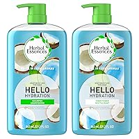 Moisturizing Shampoo and Conditioner Set, Paraben Free, Hello Hydration, Safe for Color-Treated Hair, Coconut, Blue, 29.2 fl oz
