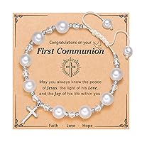 UNGENT THEM Girls Cross Bracelet, Baptism Gifts for Girl, Confirmation First Communion Gifts Bracelets for Girls Teens