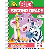 School Zone - Big Second Grade Workbook - 320 Spiral Pages, Ages 7 to 8, 2nd Grade, Word Problems, Reading Comprehension, Phonics, Math, Science, and More (Big Spiral Bound Workbooks) School Zone - Big Second Grade Workbook - 320 Spiral Pages, Ages 7 to 8, 2nd Grade, Word Problems, Reading Comprehension, Phonics, Math, Science, and More (Big Spiral Bound Workbooks) Paperback Spiral-bound
