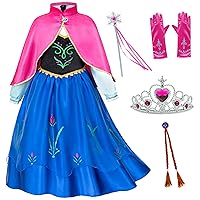 Princess Costumes Birthday Party Dress Up for Little Girls/Long Sleeve with Cape