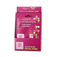 Andalou Naturals Instant Hydration Hydro Serum Facial Mask, Single Face Mask, 0.6 Ounce (Pack of 6)