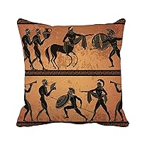 Throw Pillow Cover Ancient Greece Scene Black Figure Pottery Greek Mythology Centaur 20x20 Inches Pillowcase Home Decorative Square Pillow Case Cushion Cover