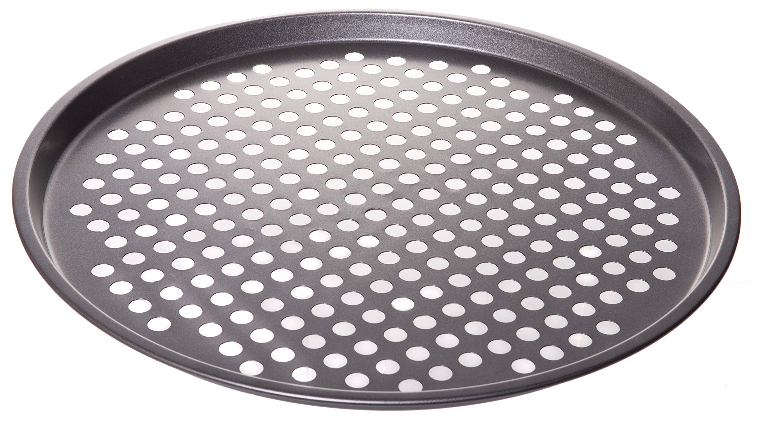 Red Co. 13 inch Round Non Stick Coated Carbon Steel Pizza Baking Pan Crisper with Holes