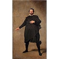HISTORY GALORE 24x36 gallery poster, Diego Velazquez, Portrait of Pablo de Valladolid, 1635, a court fool of Philip I V