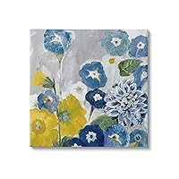 Blue & Yellow Abstract Poppies Canvas Wall Art, Design by Jill Martin