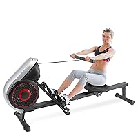 SereneLife Air & Magnetic Rowing Machine - Measures Time, Distance, Stride, Calories - For Gym or Home Cardio Workout