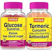 Glucose + Turmeric Curcumin, Gummies Bundle - Great Tasting, Vitamin Supplement, Gluten Free, GMO Free, Chewable Gummy