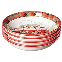 Certified International Home for Christmas 9.25 Soup/Pasta Bowls, Set of4, One Size, Multicolor