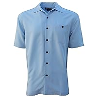 Indygo Smith Poly/Rayon Herringbone Mens Shirt Crystal Blue 3X Big