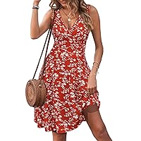 GUBERRY Womens Wrap V Neck Sleeveless Sundress Summer Flare Tank Dress with Pockets …