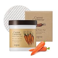 SKINFOOD Carrot Carotene Calming Water Pad 250g (8.81 oz.) 60 Sheets- Redness Relief Soothing Facial Toner Pads for Sensitive Skin