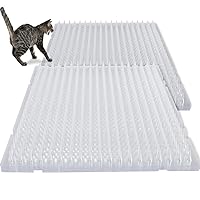Nuanchu 12 Pieces Cat Repellent Outdoor Mat Cats Plastic Mats with Spikes Dogs Spiked Deterrent Pet Mat for Outdoor Garden Window Sofa(Clear, 16 X 13 Inches)