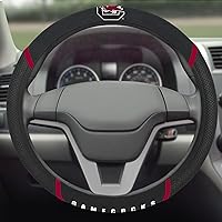 FANMATS 14927 South Carolina Gamecocks Embroidered Steering Wheel Cover Black 15