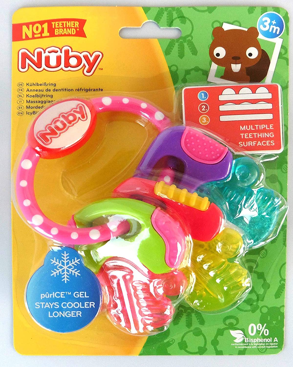 Nuby Ice Gel Teether Keys, 1 Count (Pack of 1)