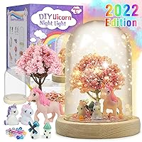 TeiRAY Make Your Own Unicorn Night Light - Unicorn Craft Kit for Kids, Arts and Crafts Nightlight Project Novelty for Girl Age 5 6 7 8 9 Year Old Unicorns Gifts for Girls,Kids Arts and Crafts Lamps