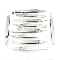 OdontoMed2011® 10 Pieces Reverse Action Tweezer Dental De Bonding Anterior Bracket Placement Forcep Pliers Orthodontics Instruments ODM 'Medium