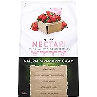 Syntrax Nutrition Nectar Naturals, 100% Whey Isolate Protein Powder, Natural Strawberry Cream, 2 lbs