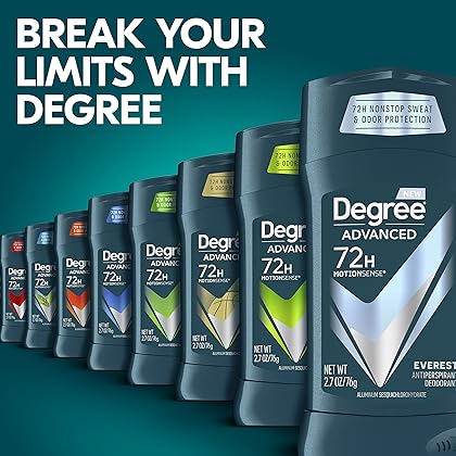 Degree Men Advanced Antiperspirant Deodorant Everest 2 Count 72-Hour Sweat and Odor Protection Antiperspirant For Men With MotionSense® Technology 2.7 oz