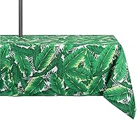 DII Outdoor Tabletop Collection, Stain Resistant & Waterproof, 60x84 w/Zipper, Banana Leaf