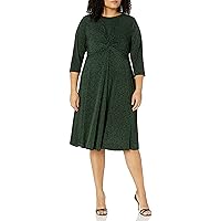 Donna Morgan Women's Plus Size Matte Jersey Twist Front Fit and Flare Dress