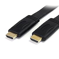 StarTech.com 10 ft Flat High Speed HDMI Cable with Ethernet - Ultra HD 4k x 2k HDMI Cable - HDMI to HDMI M/M - Flat HDMI Cable (HDMIMM10FL) , Black