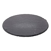 Slate Round Cheese Board, Natural Stone Tray for Serving Cheese, Charcuterie, Sushi, Appetizers, and More, Black, 11